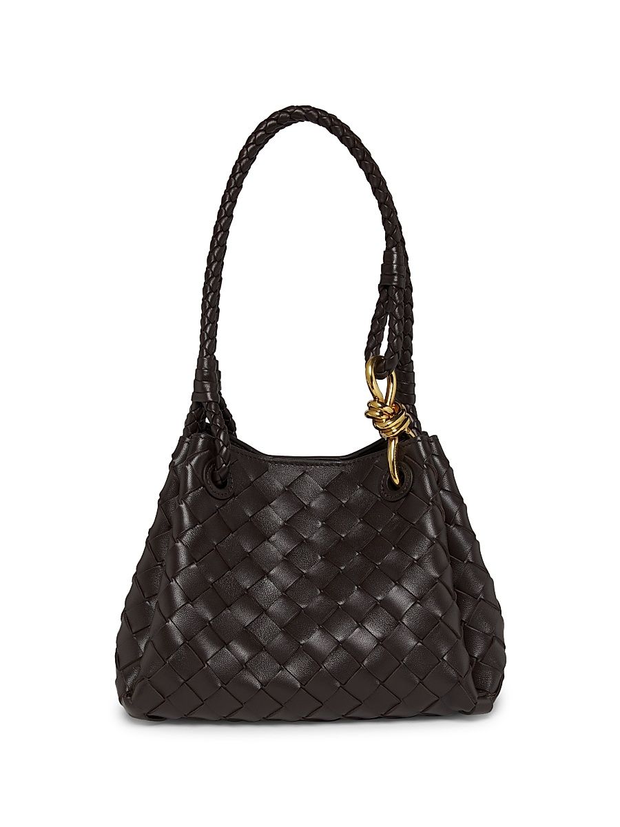 Women's Parachute Small Intrecciato Leather Shoulder Bag - Cameo