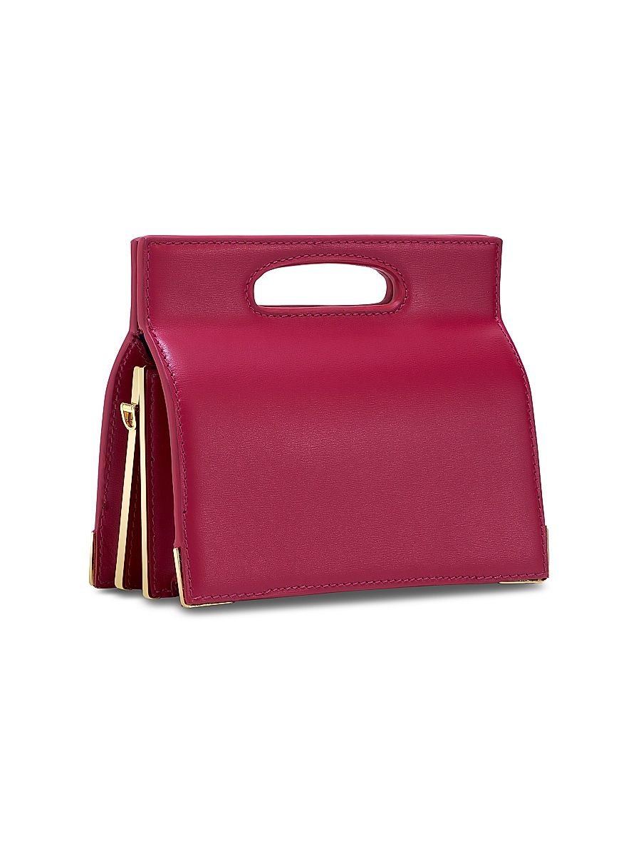 Women's Stella Miniature Top Handle Bag in Du Puy Leather - Azalea
