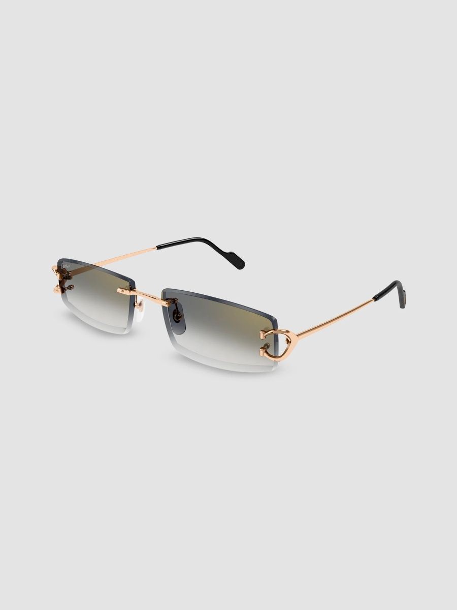 Cartier Women's Motifs De Cartier 56MM Décor C Classique Rose Gold-Plated Rectangular Sunglasses - Gold