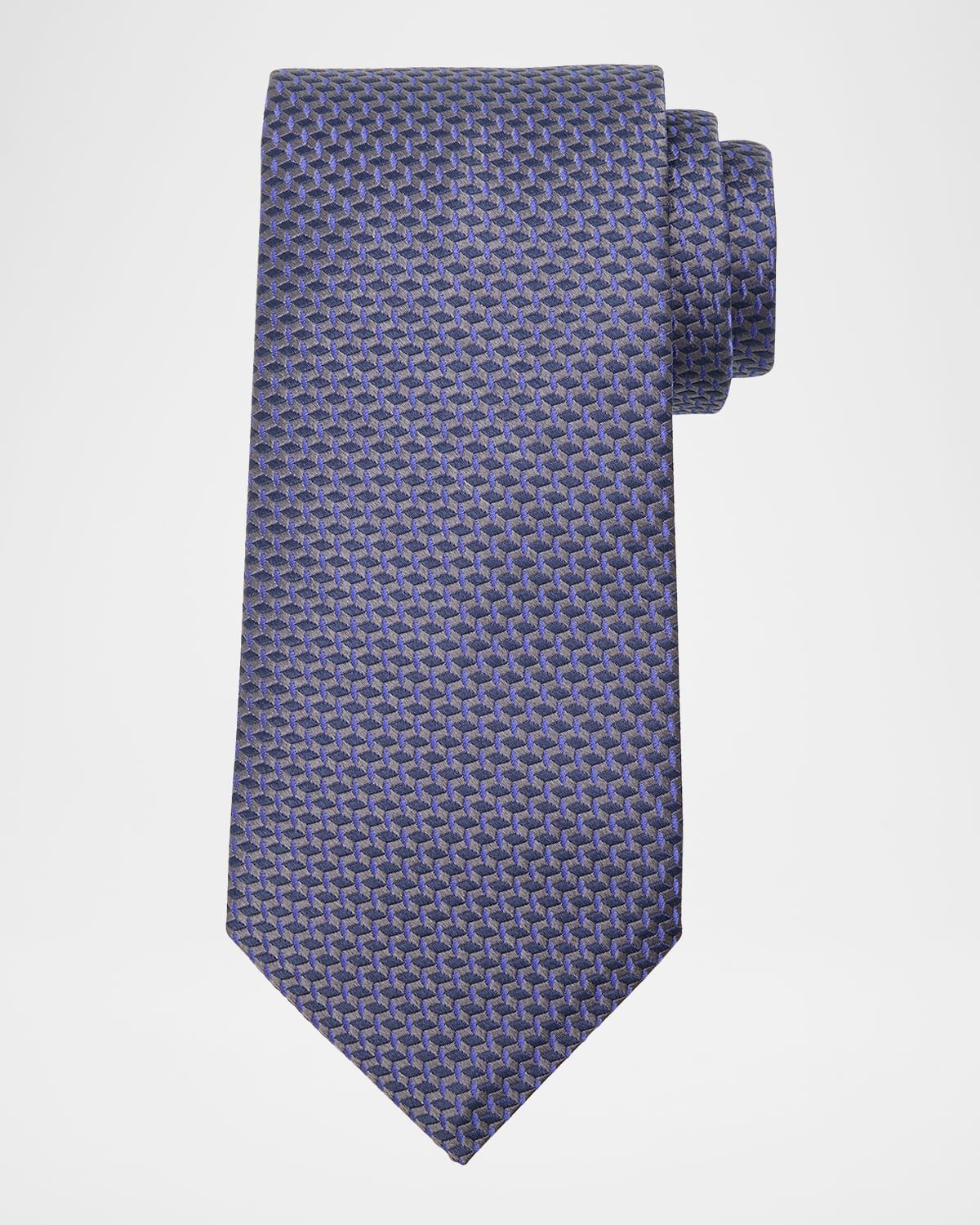 Men & apos;s Woven Diamond Silk Tie