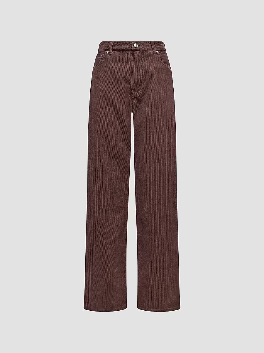 Women's Low Rider Corduroy Wide-Leg Jeans - Brown - Size 24