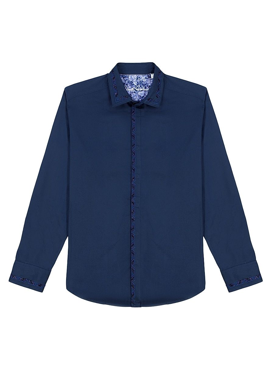 Men's Wescott Embellished Long-Sleeve Button-Front Shirt - Navy - Size XXL