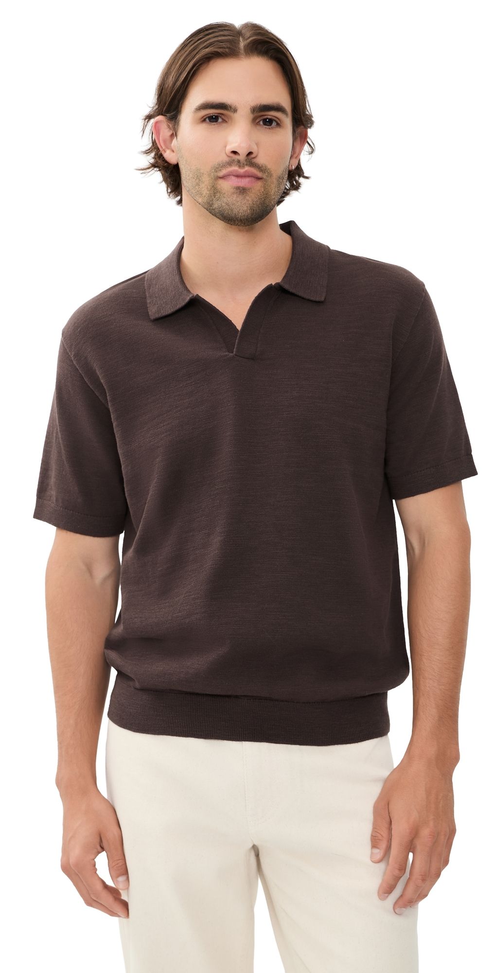 Madewell Cotton Slub Short Sleeve Polo Coffee Bean XXL