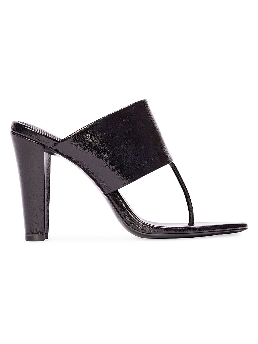 Women's Dana 95MM Thong Sandals - Black Leather - Size 11