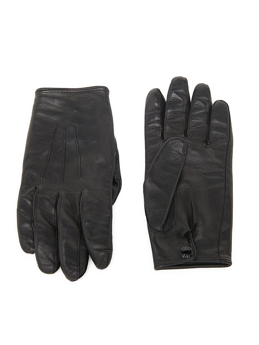 Men's Leather Silk-Lined Gloves - Black - Size 9.5