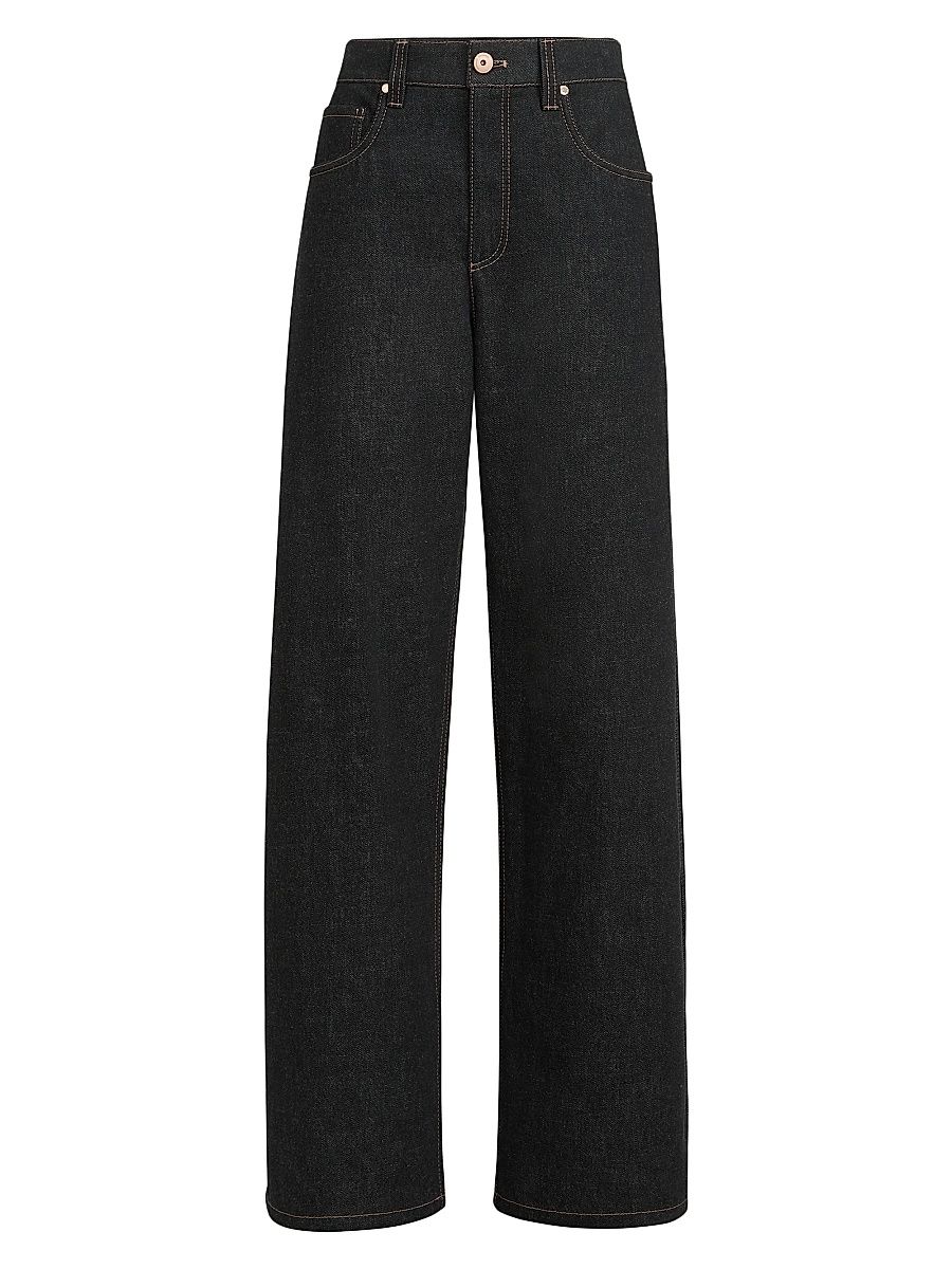 Women's No Fade Denim Loose Barrel Jeans - Black - Size 4