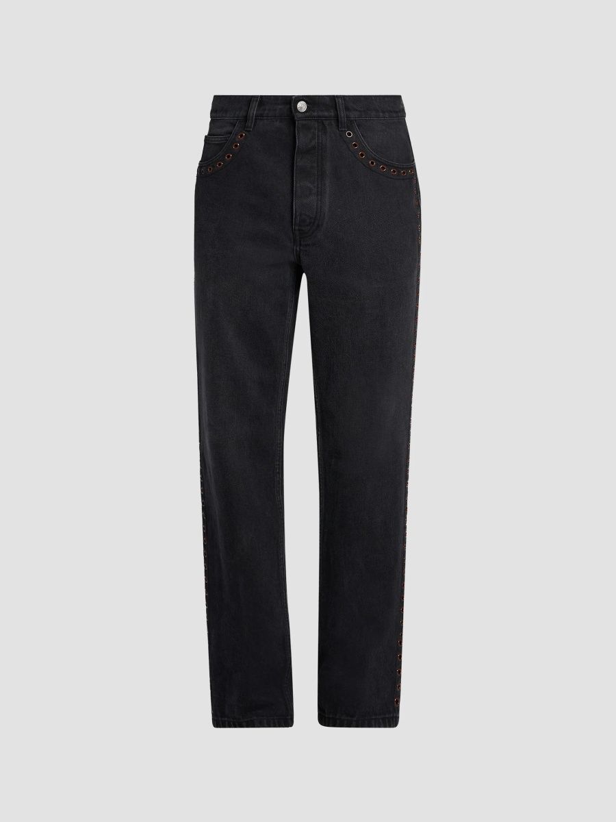 Marni Men's Grommet-Trimmed Straight-Leg Jeans - Black - Size 34
