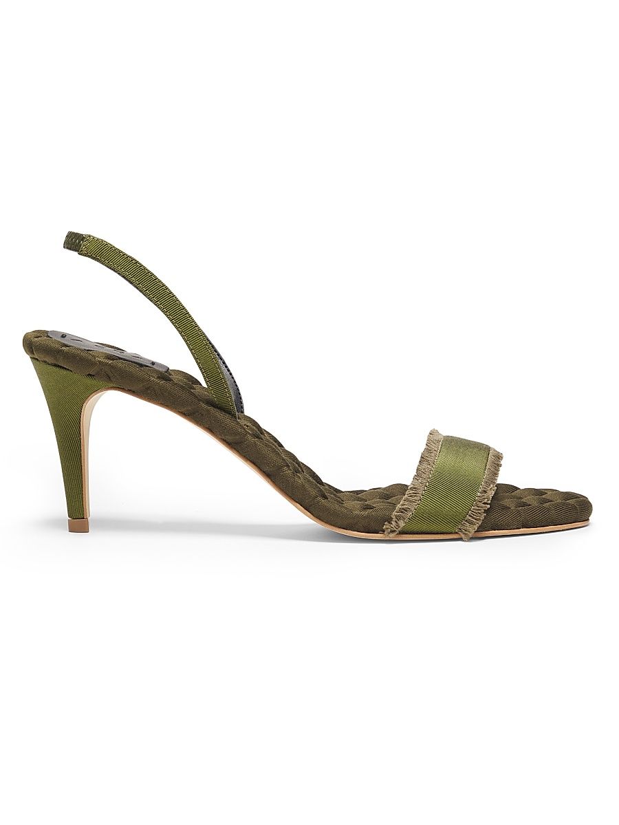 Women's Claudia 75MM Grosgrain Slingback Sandals - Militare - Size 11