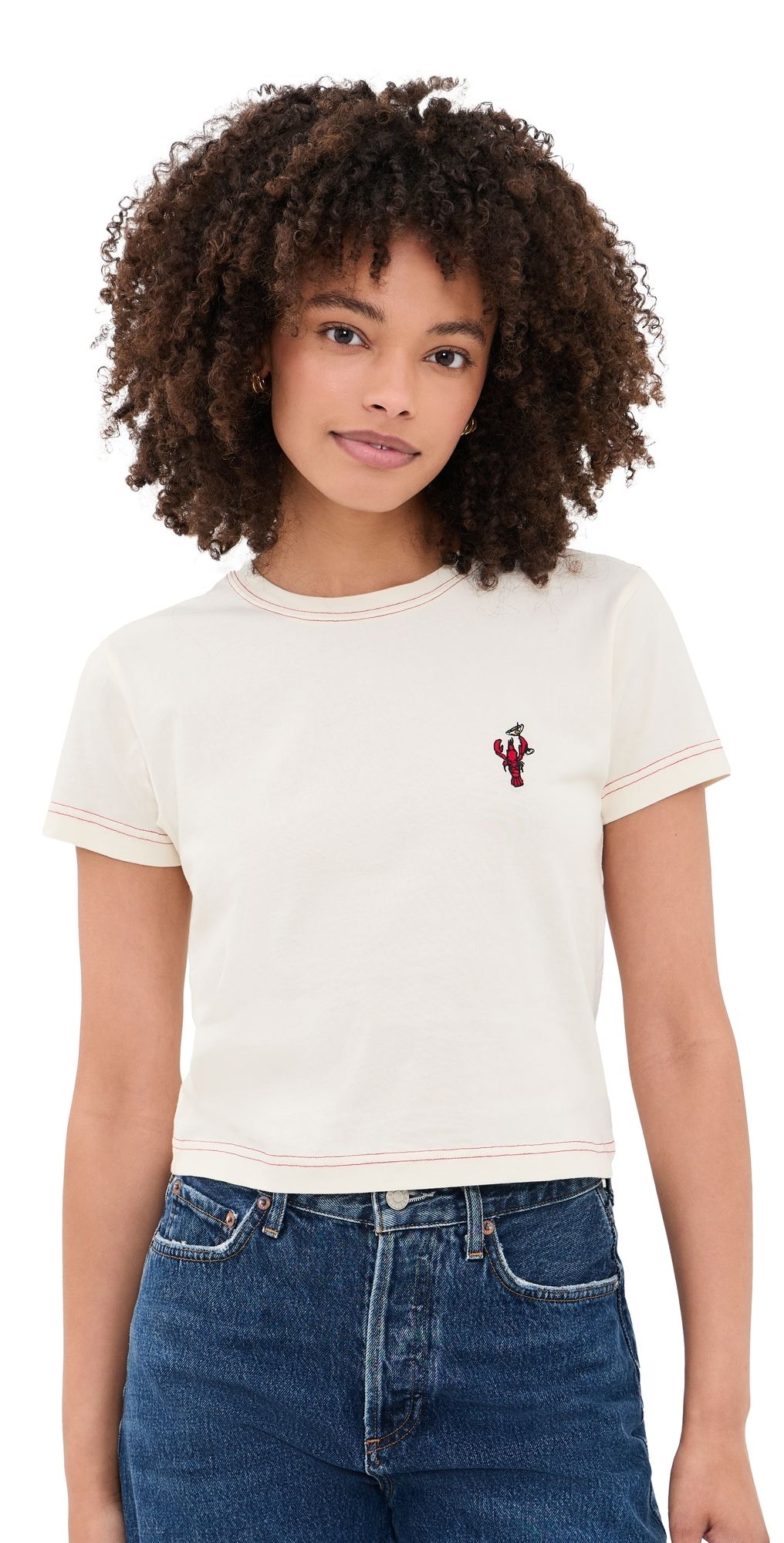 Rowing Blazers Lobster Embroidery Graphic Tee Cream XL