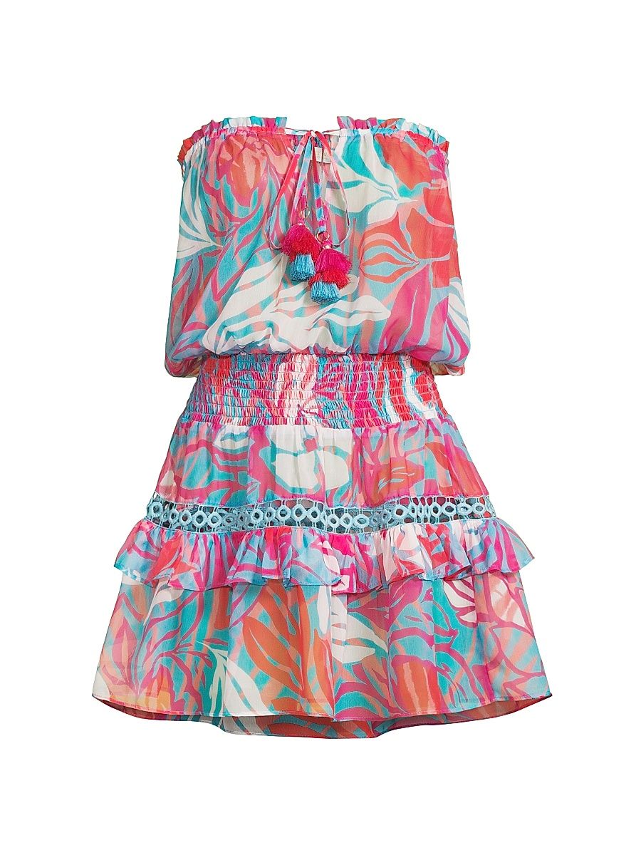 Women's Calypso Jaliyah Minidress - Flame Multi - Size Large