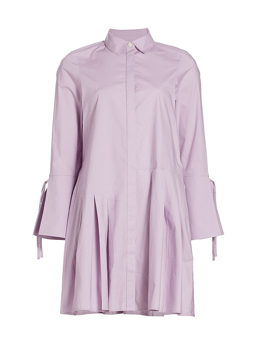 Women's Andrea Cotton-Blend Mini Shirtdress - Lilac - Size 10