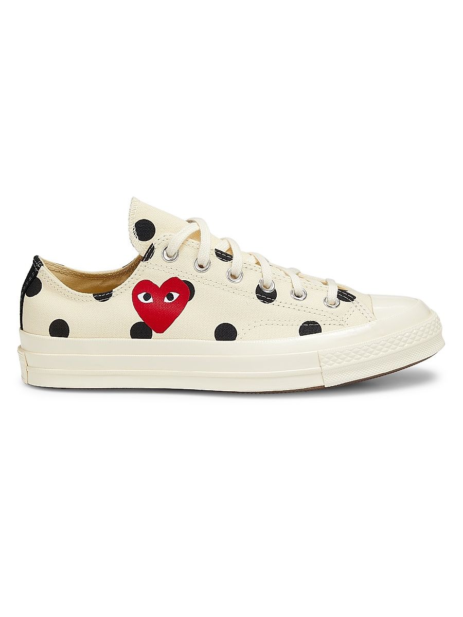 CdG PLAY x Converse Women's Chuck Taylor All Star Polka Dot Low-Top Sneakers - Off White - Size 12