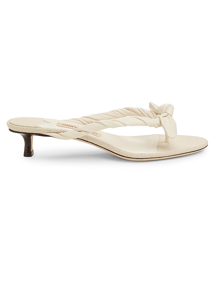 Women's Liss 35MM Leather & Canvas Slip-On Sandals - Latte And Almond Mix - Size 11