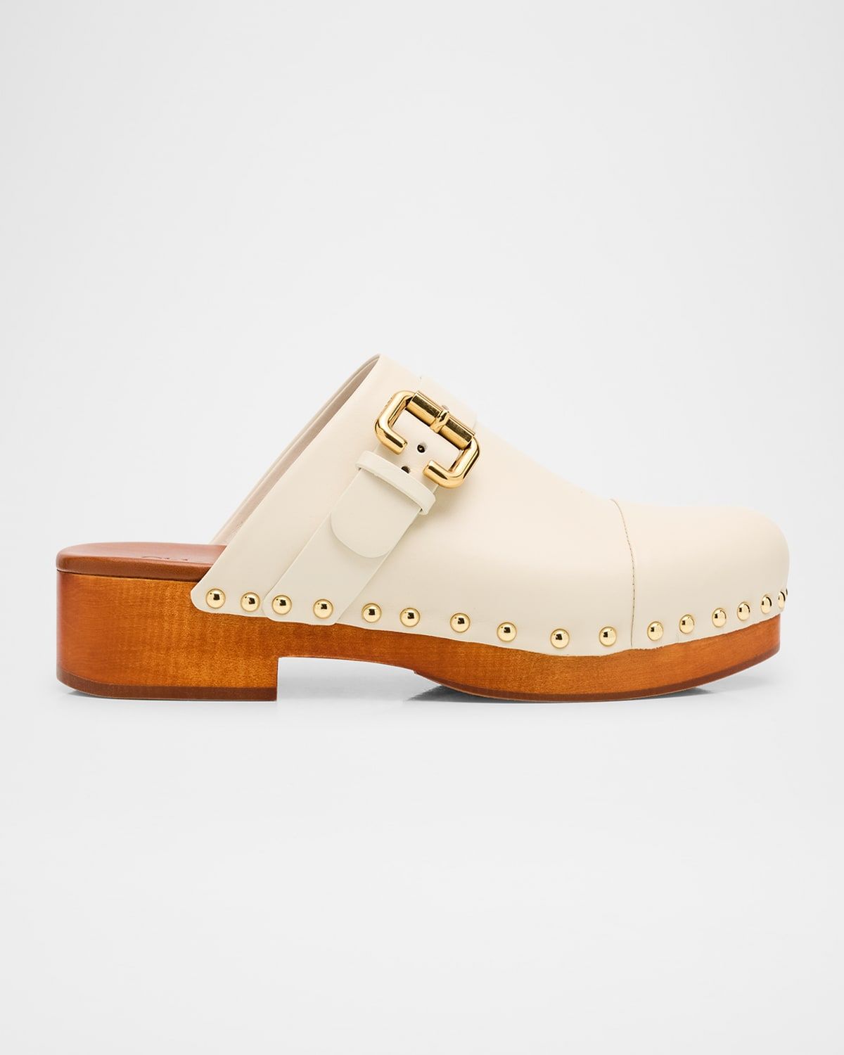 Jeannette Calf Leather Buckle Clogs
