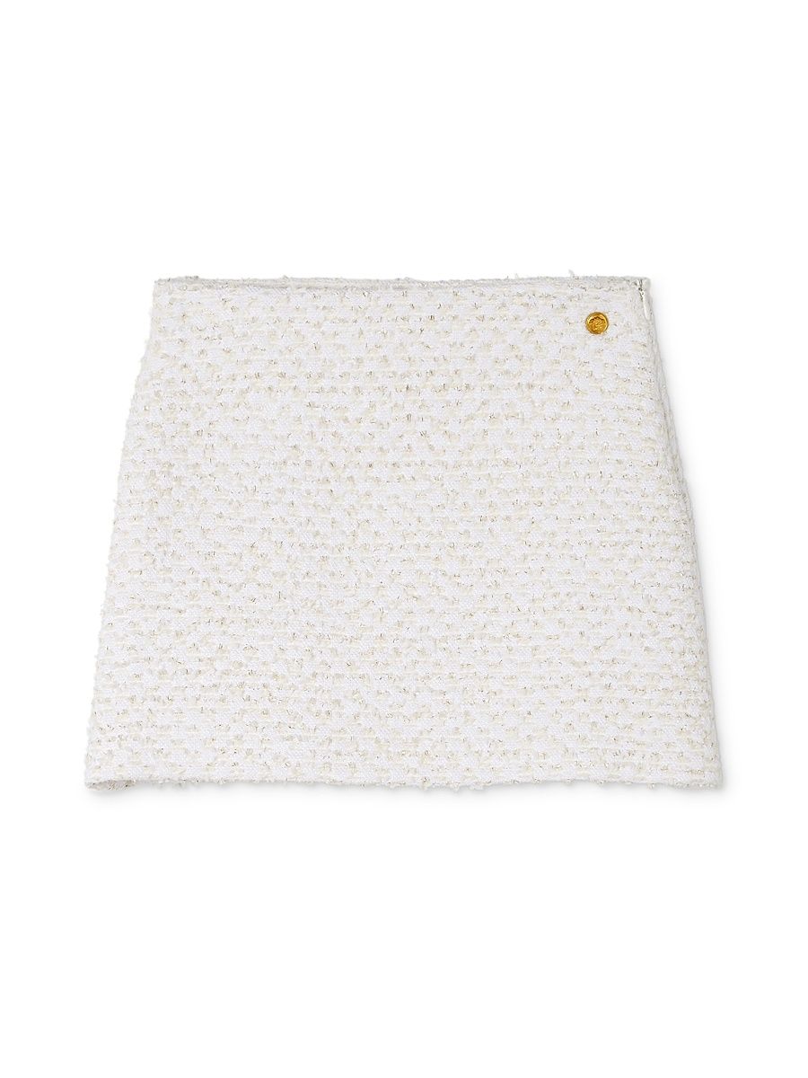 Little Girl's & Girl's Metallic Tweed Miniskirt - Cream - Size 10
