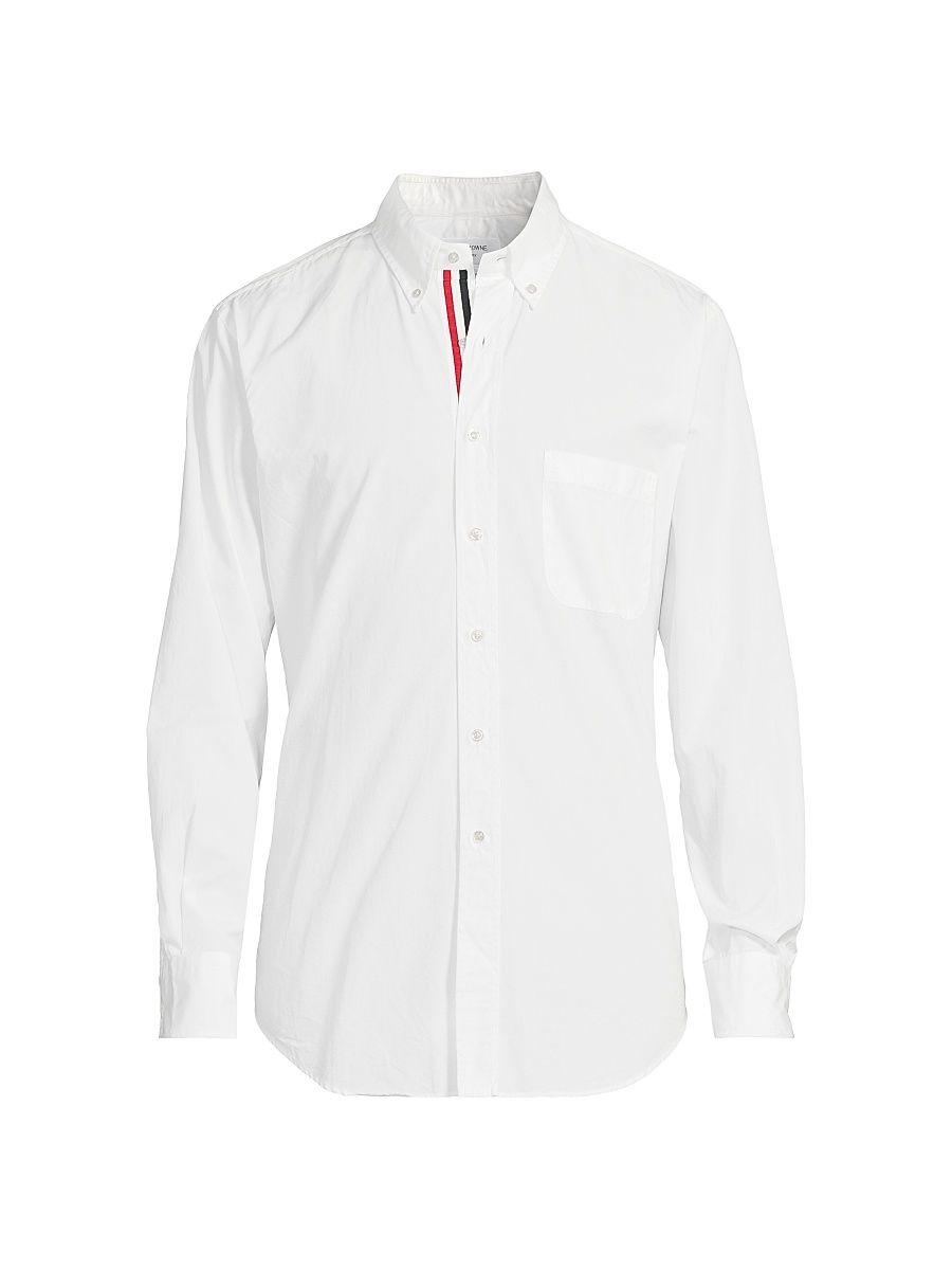 Men's RWB Stripe Classic-Fit Shirt - White - Size Large