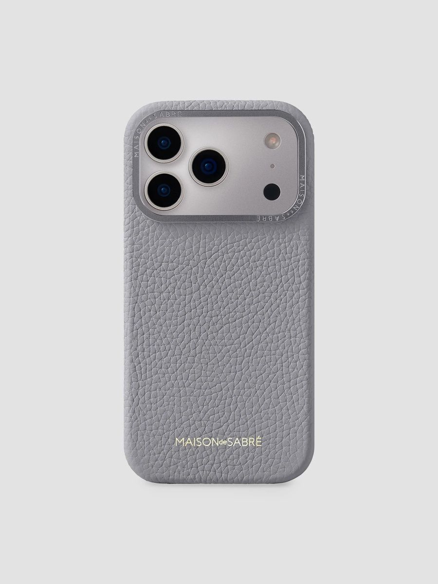 Maison de Sabre Leather Phone Case (iPhone 17 Pro) - Dove Grey