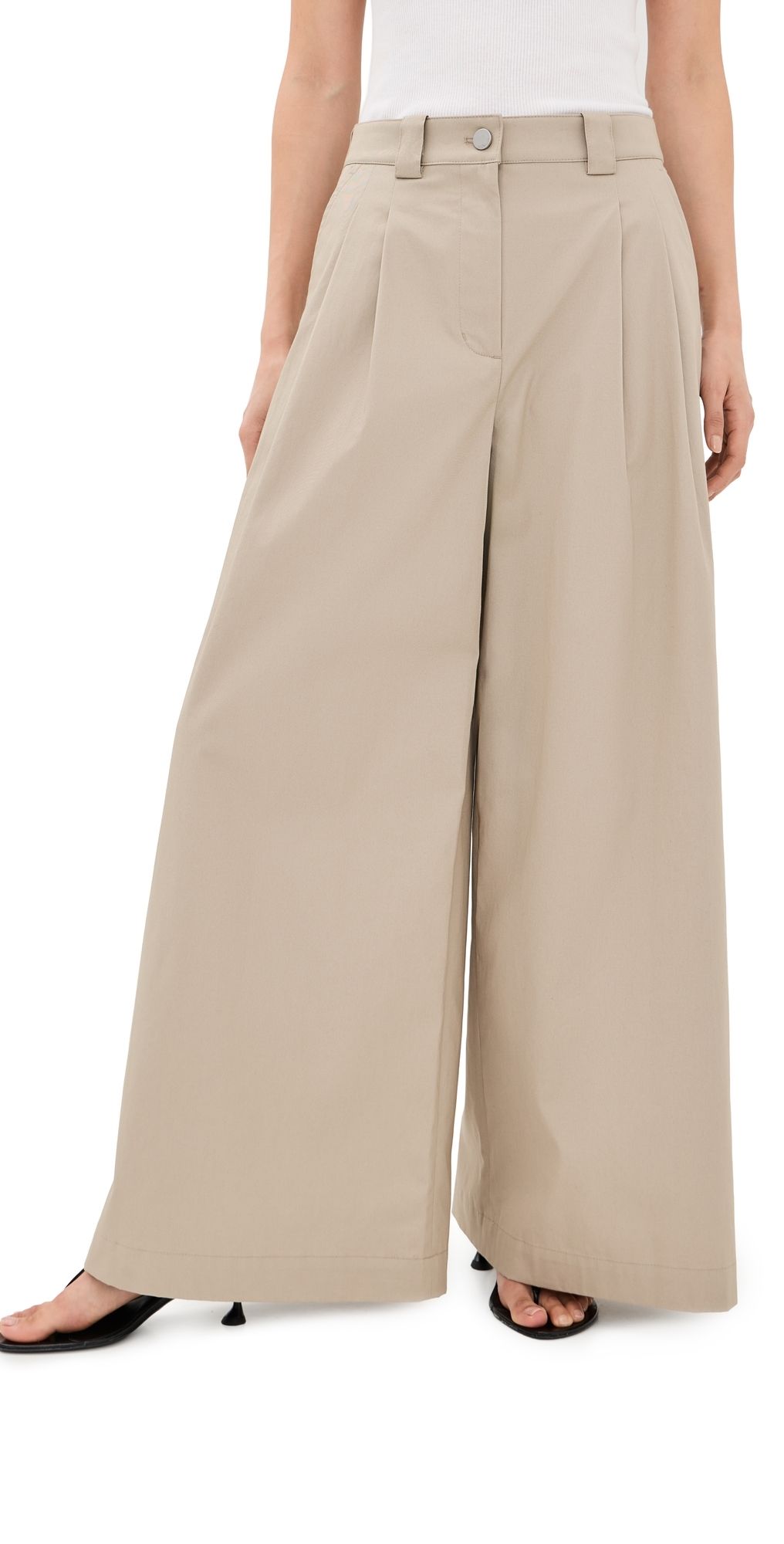 3.1 Phillip Lim Wide Leg Pleated Pants Khaki/Birch 6