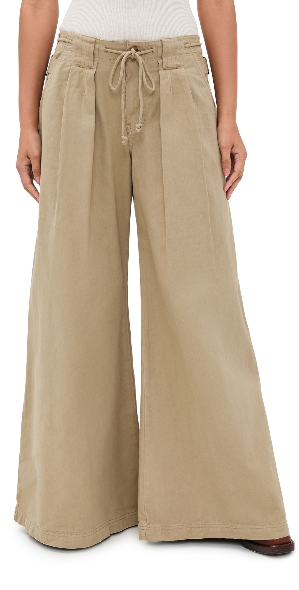 Free People Julien Wide Leg Chinos Chinchilla M