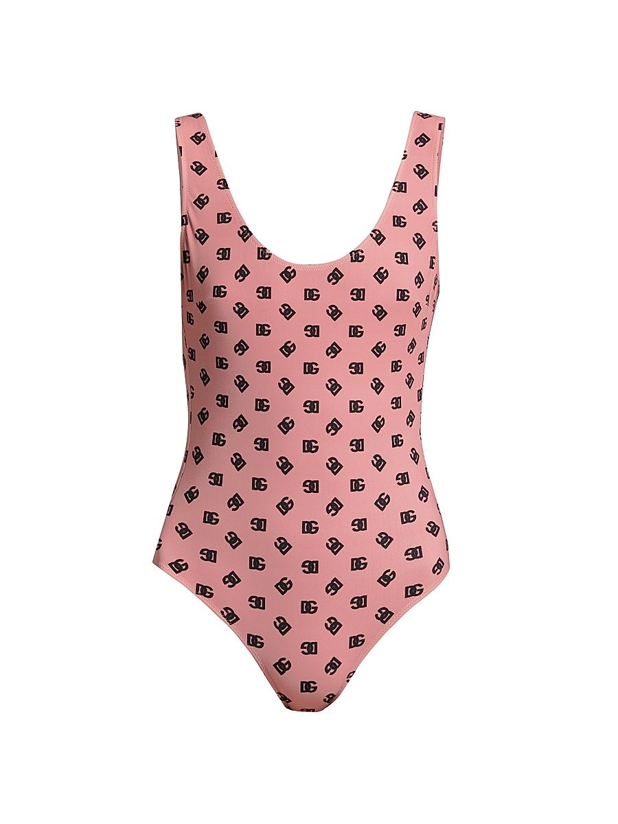 Women's DG Logo Olympic One-Piece Swimsuit - Nero Rosa - Size Large