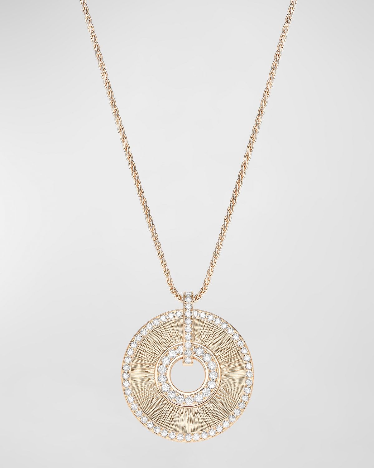 18K Rose Gold Possession Pendant Necklace with Pave Diamonds