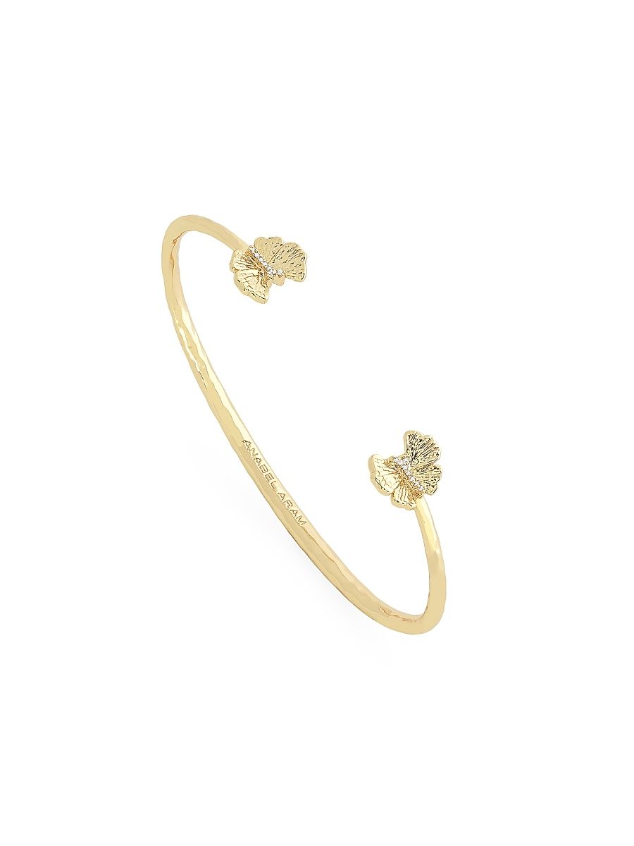 Women's Butterfly 18K-Gold-Plated & Cubic Zirconia Cuff - Gold