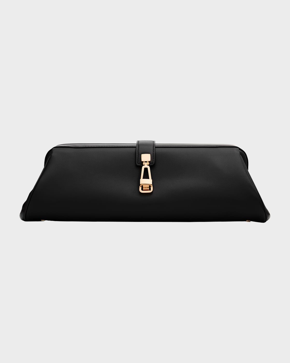 Leather Baguette Clutch Bag
