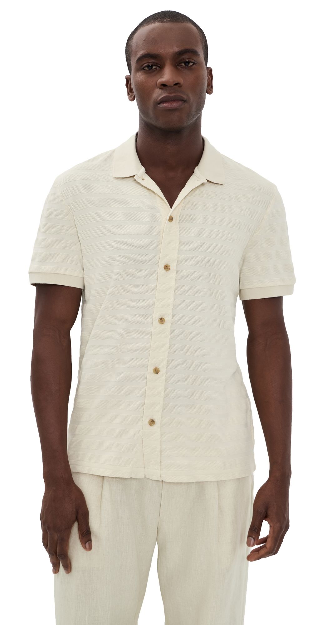 Taylor Stitch The Bywater Polo Natural Knit Stripe 42