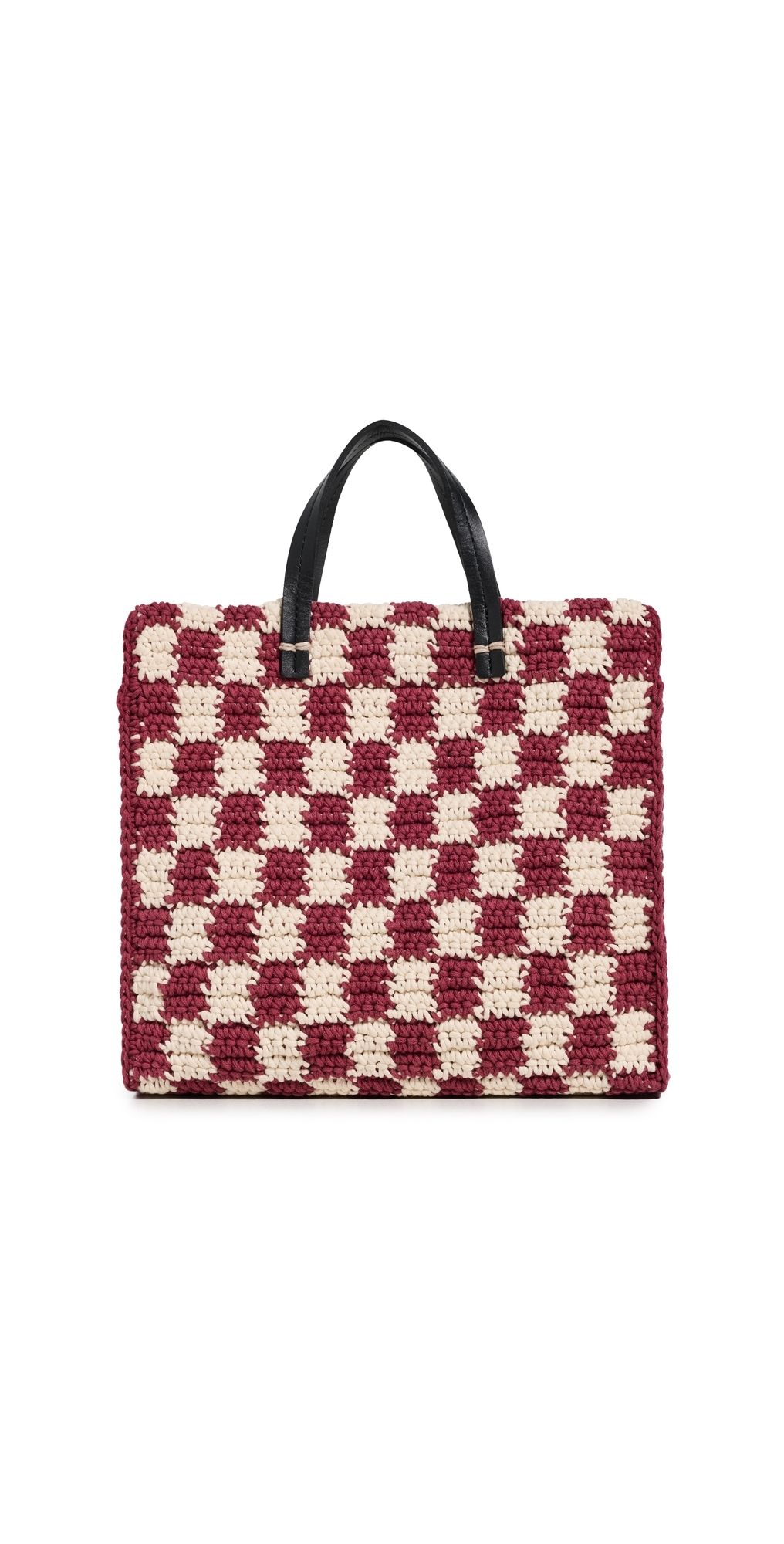 Clare V. Petit Summer Mini Crochet Tote Plummy/Cream One Size