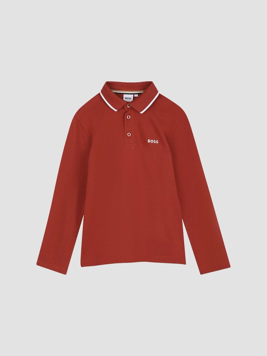 Boy's Little Boy's & Boy's Long-Sleeve Polo Shirt - Crimson - Size 4