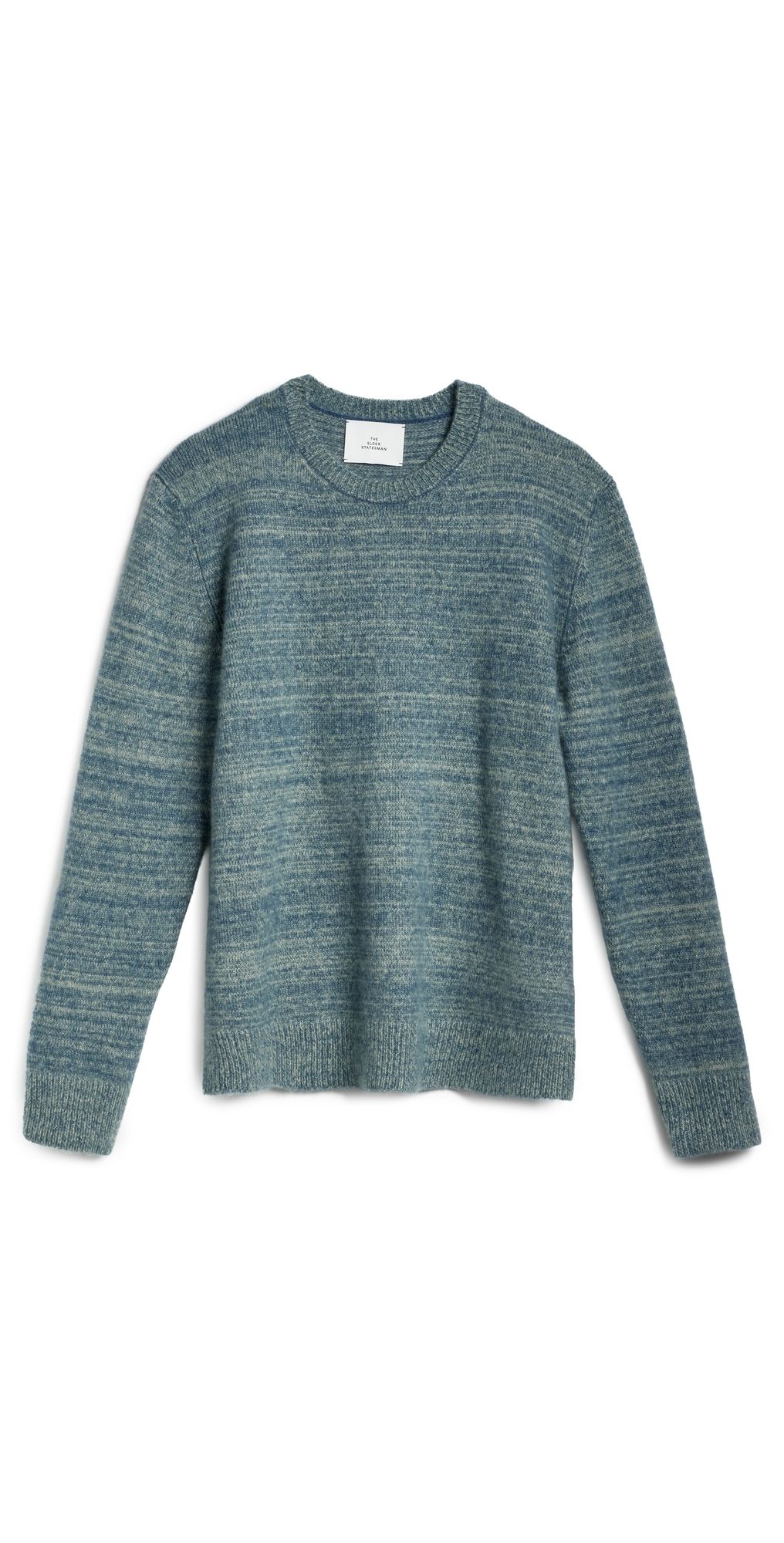 The Elder Statesman Unisex Nimbus Contrast Statesman Cashmere Sweater Sea Blue/Pistachio XS