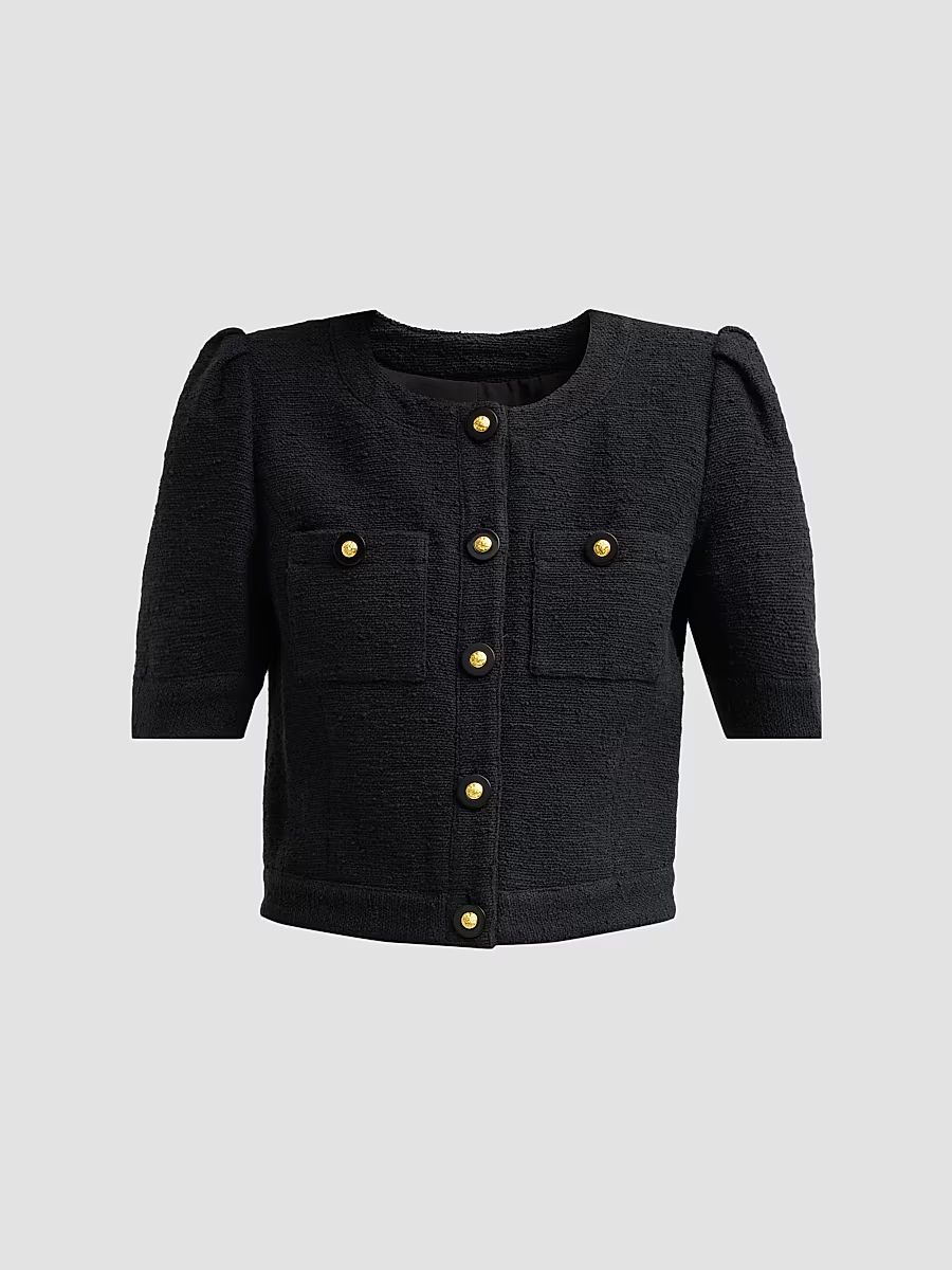 L'AGENCE Women's Allegra Cotton-Blend Cropped Jacket - Black - Size 14