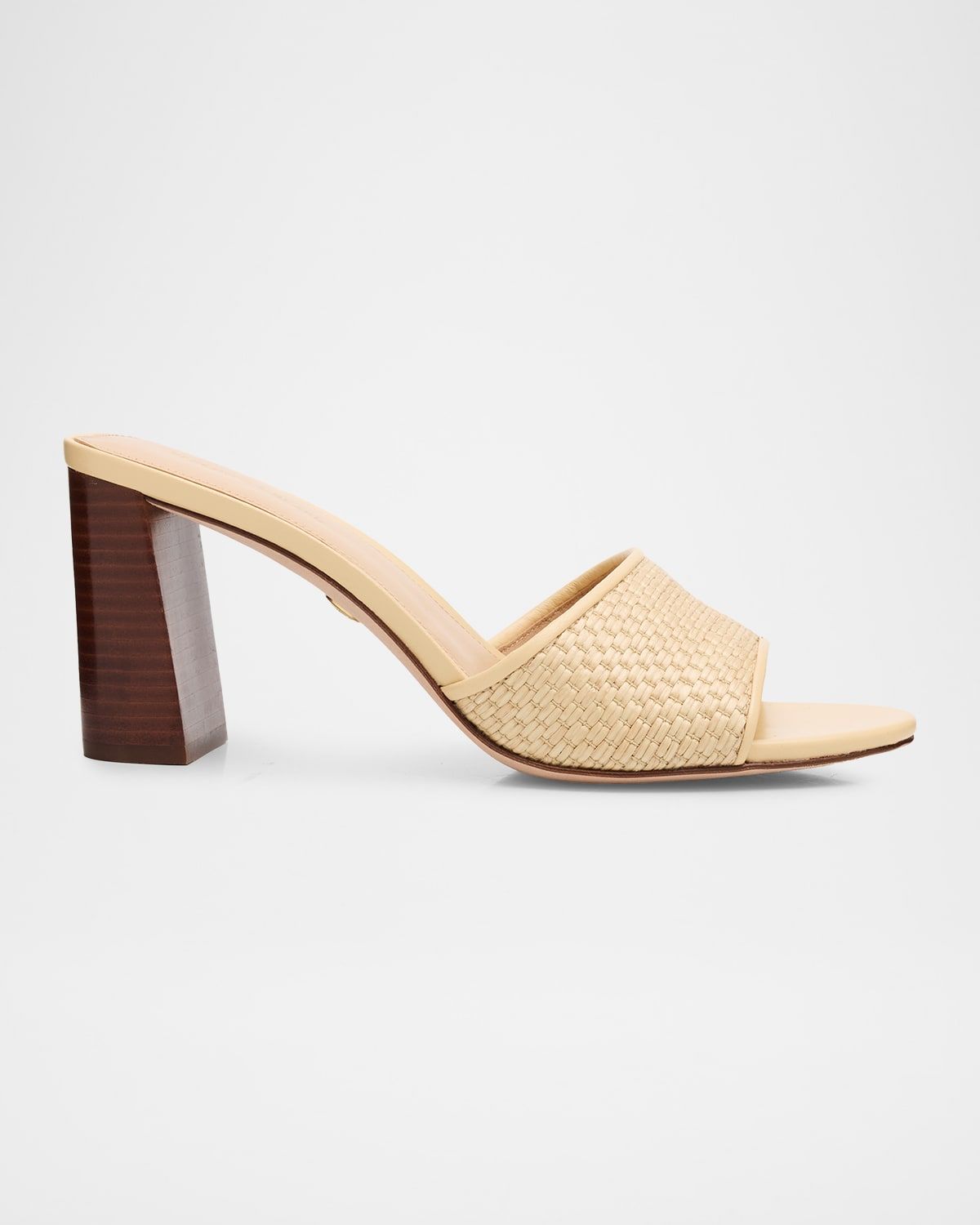 Galessa Raffia & Leather Block-Heel Sandals