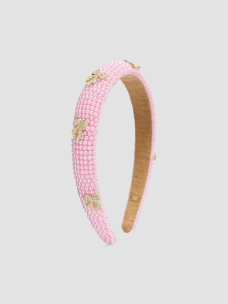 Bari Lynn Girl's Girl's Jewel-Embellished Beaded Headband - Light Pink