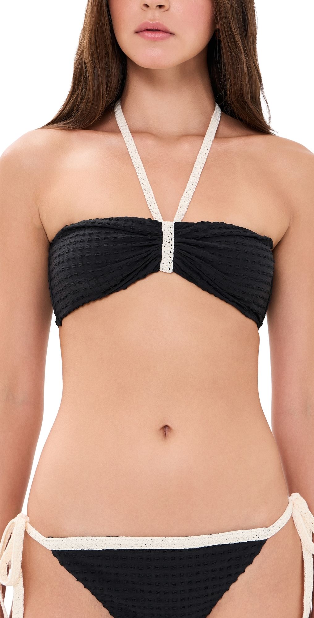 Sea Lenora Colorblock Bikini Top Black XXS
