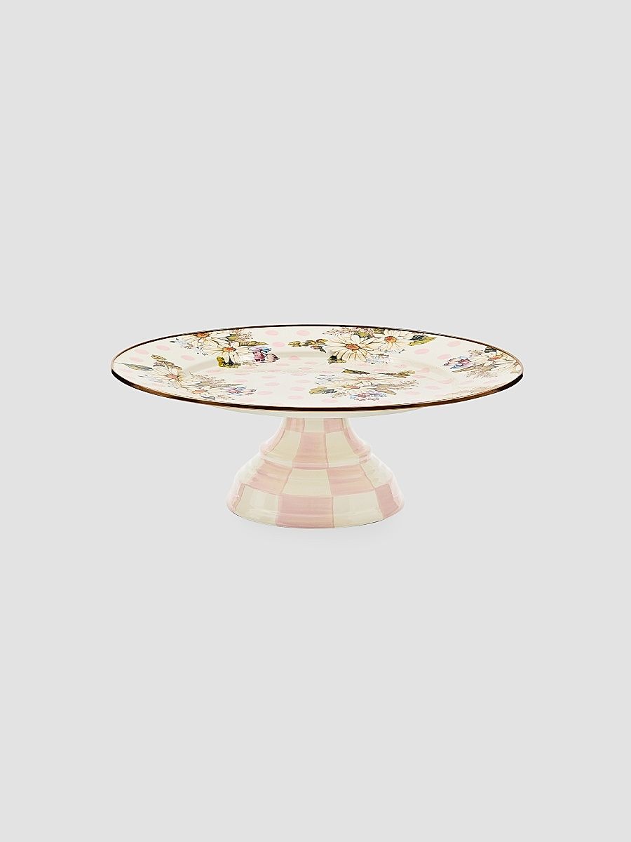 Wildflowers Pink Large Pedestal Platter