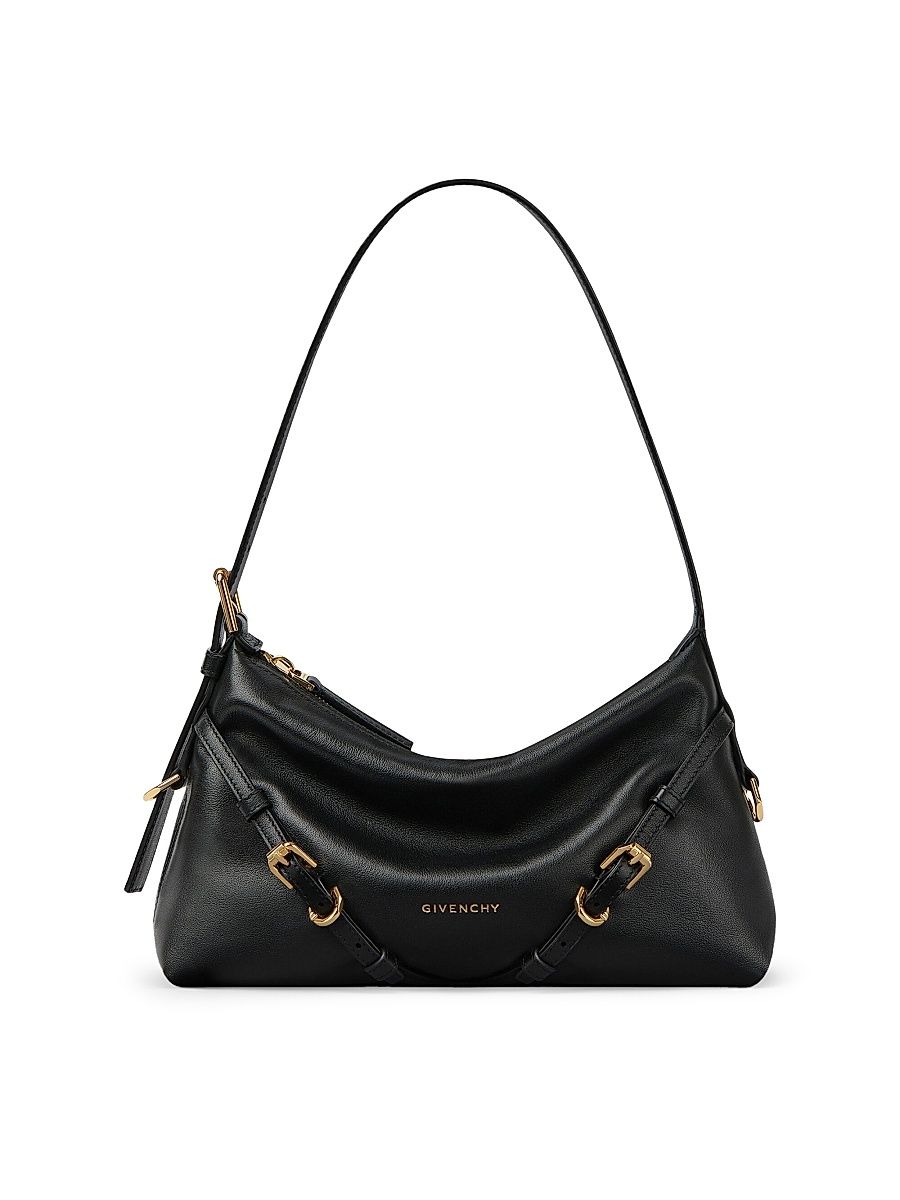 Women's Mini Voyou Shoulder Bag in Shiny Leather - Black