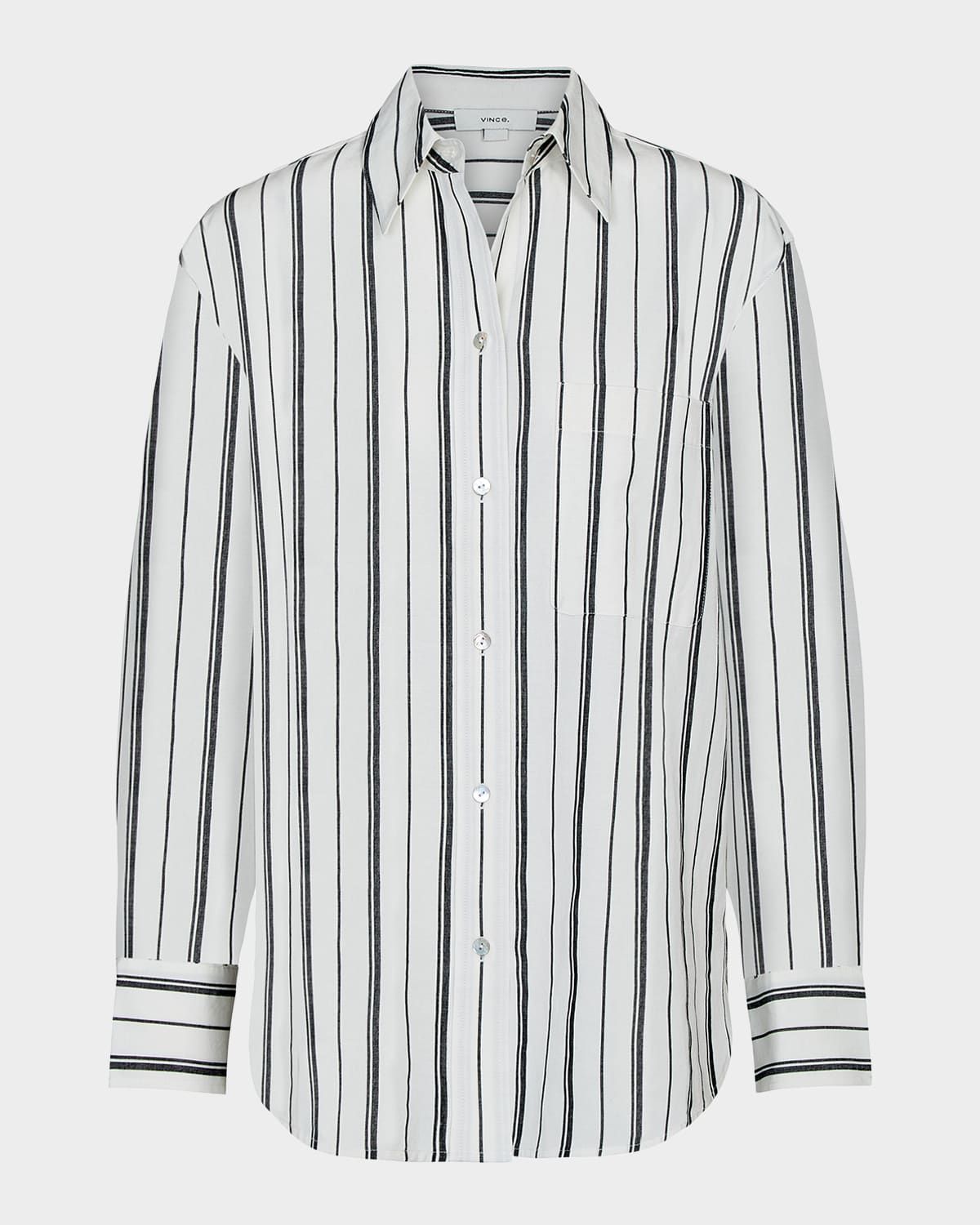 Resort Stripe Oversized Long-Sleeve Shirt