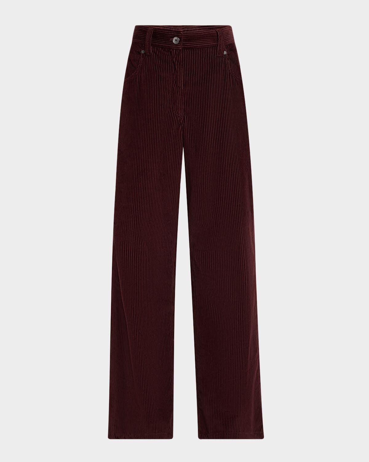 Cotton Corduroy Straight-Leg Pants