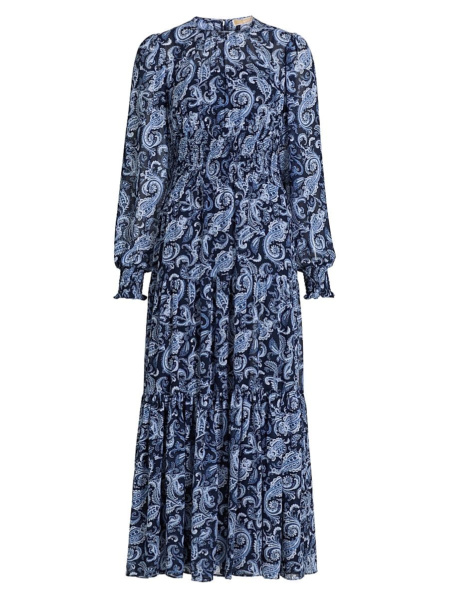Women's Paisley Slit Maxi Dress - French Blue - Size Medium