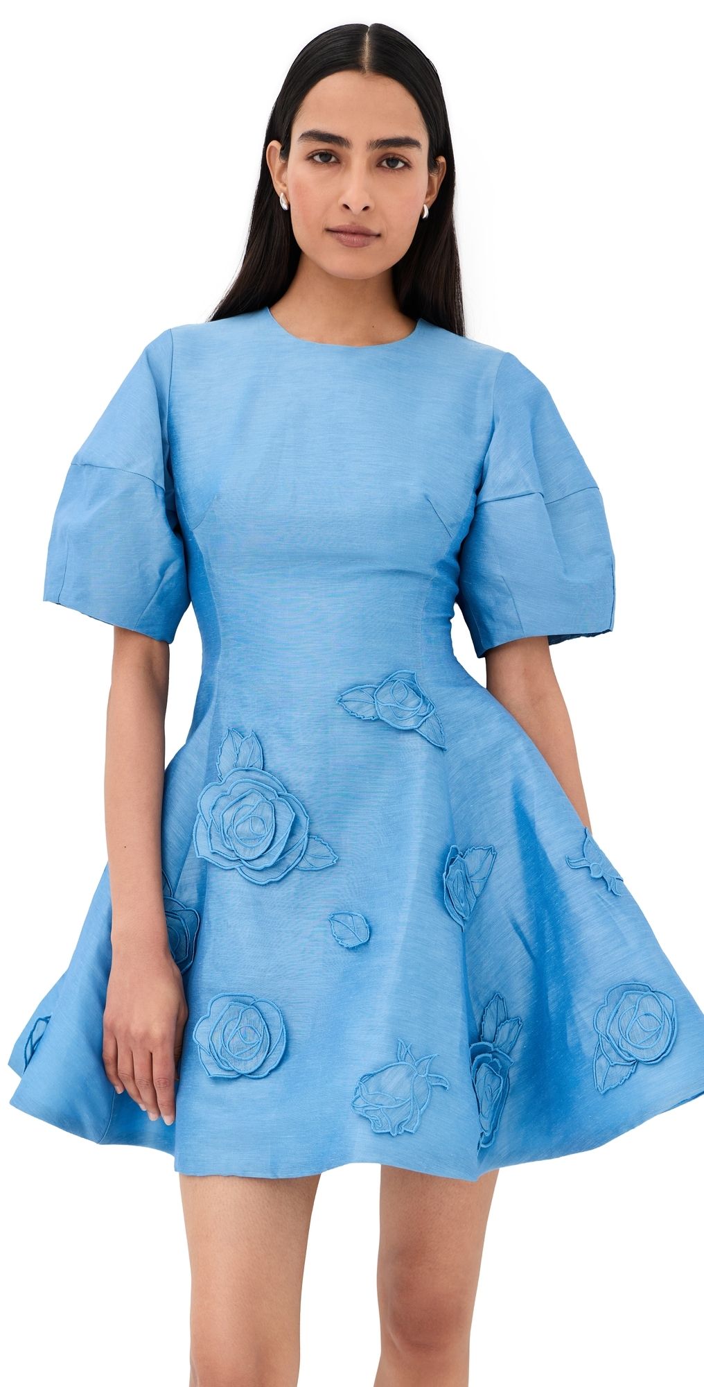 Leo Lin Simona Applique Mini Dress Pastel Blue 12