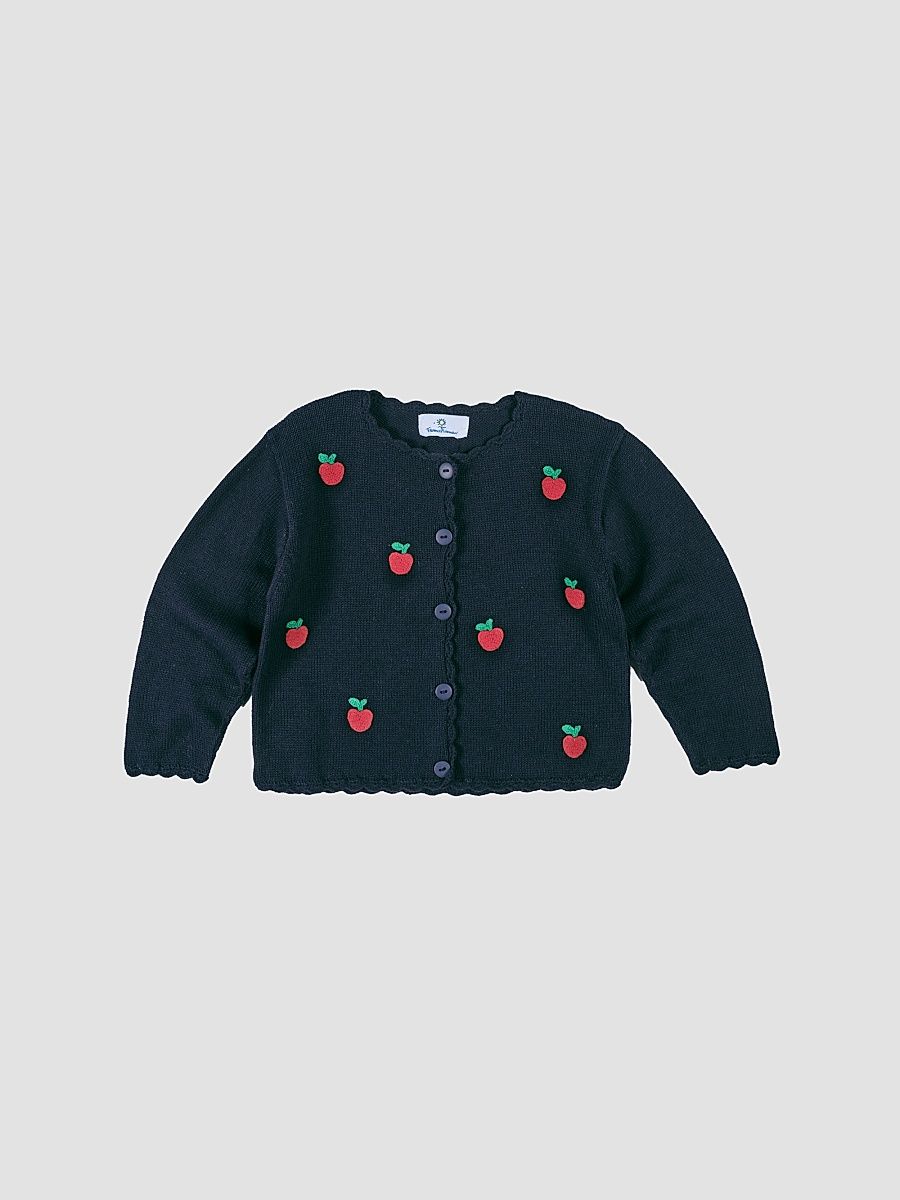 Baby Girl's & Little Girl's Apple Embroidered Sweater - Navy Blue - Size 6