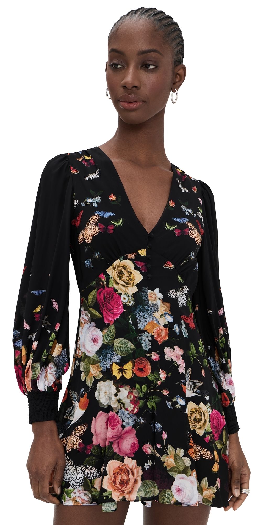 ALICE + OLIVIA Irene Mini Dress SOLAR STRENGTH BLACK 10