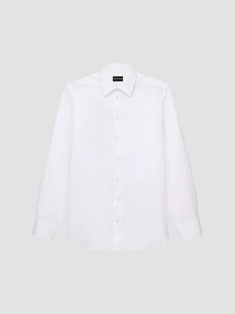 Men's Cotton Dress Shirt - Brilliant White - Size 18.5