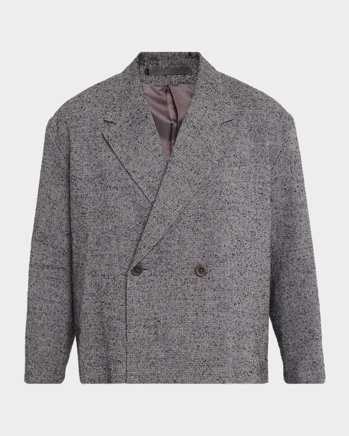 Men & apos;s Textures Linen Boxy-Fit Blazer
