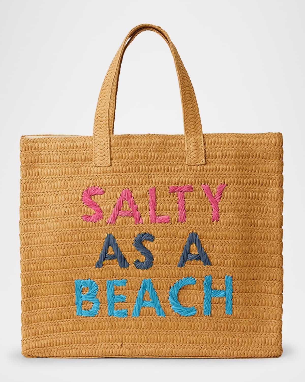 Salty as a Beach Straw Tote Bag