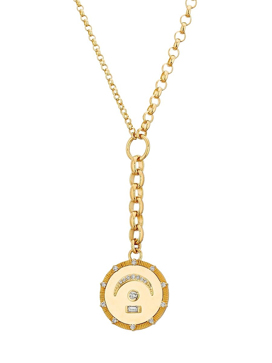 Women's Internal Compass Pause 18K Yellow Gold & 0.21 TCW Diamond Medallion Necklace - Yellow Gold