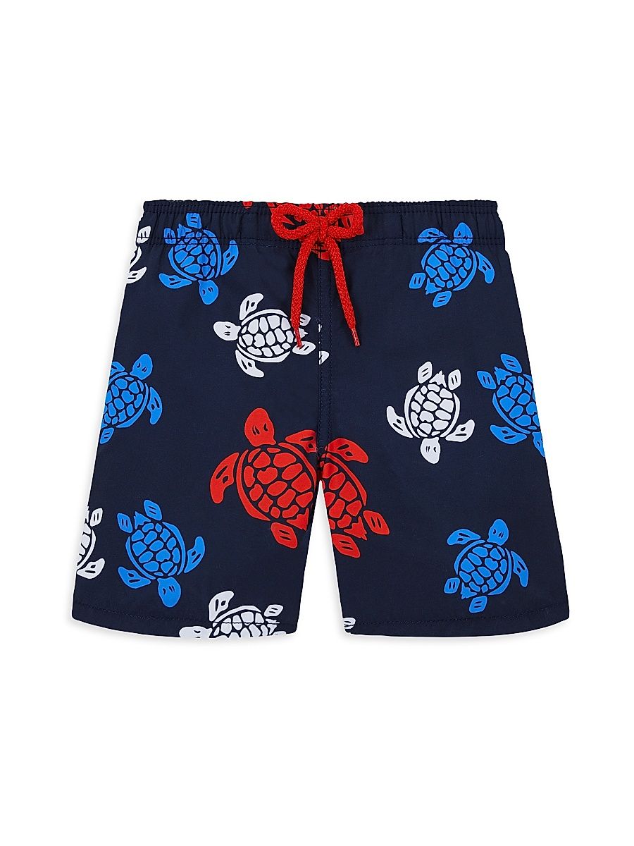Little Boy's & Boy's Tortues Multicolores Print Swim Trunks - Navy Blue Marine - Size 6