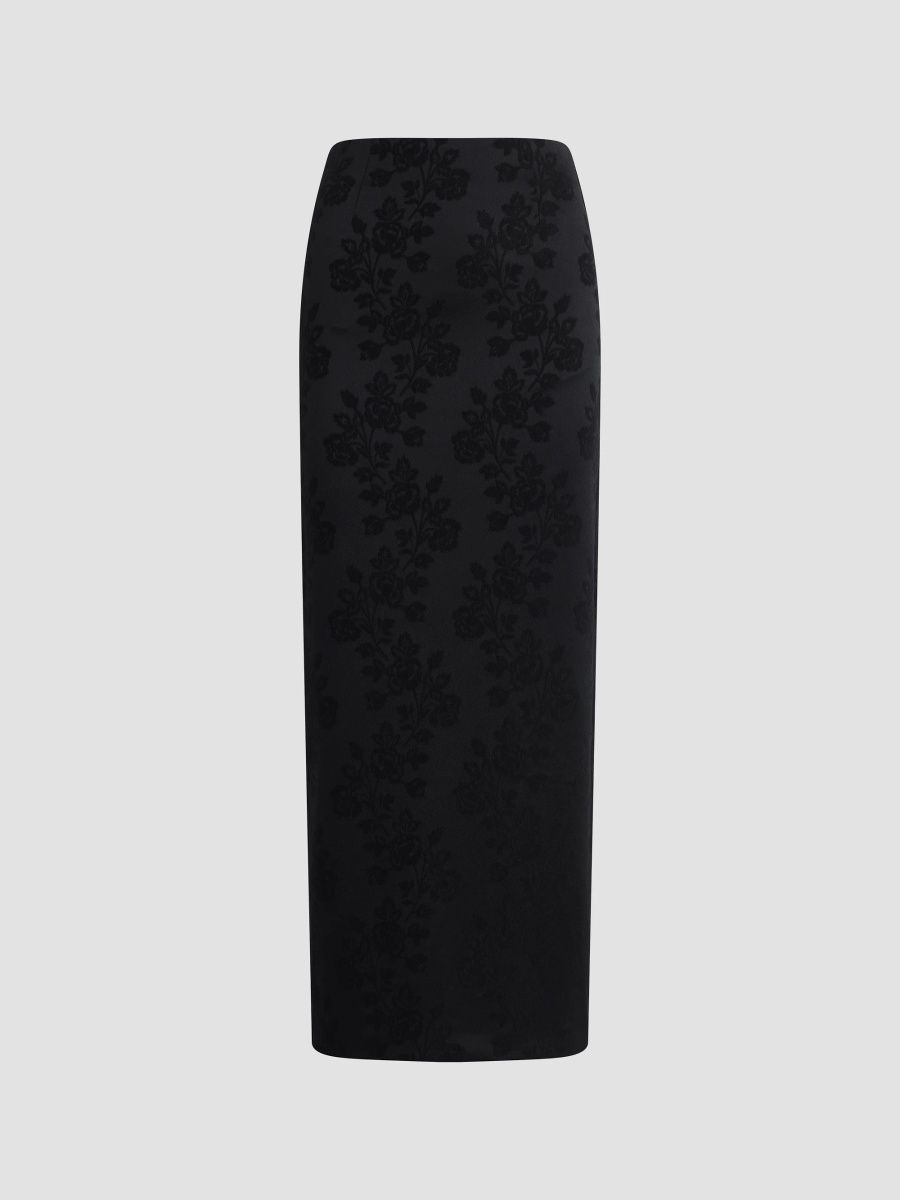 Favorite Daughter Women's The As Promised Maxi Skirt - Black Floral - Size 8