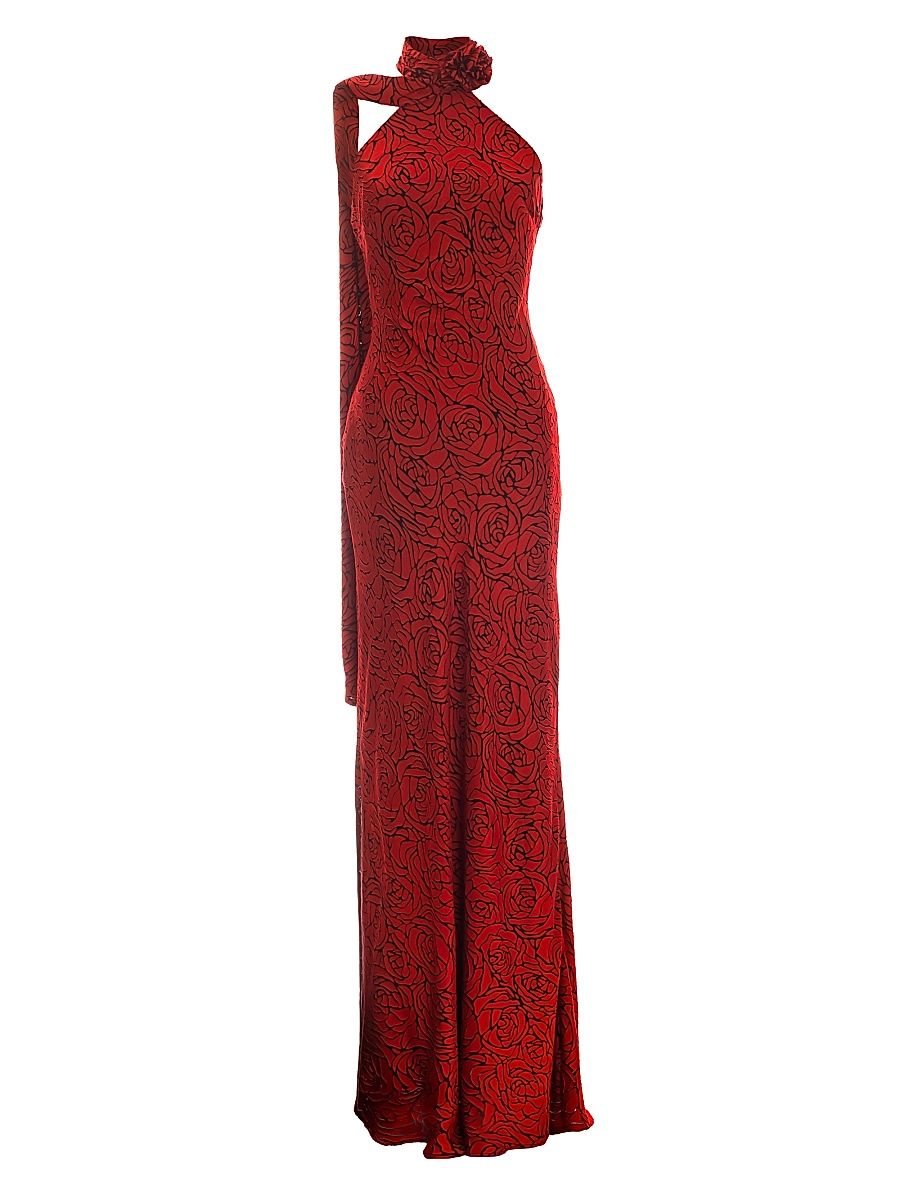 Women's Olivia Rose Draped Halter Gown - Rouge Multi - Size XXL